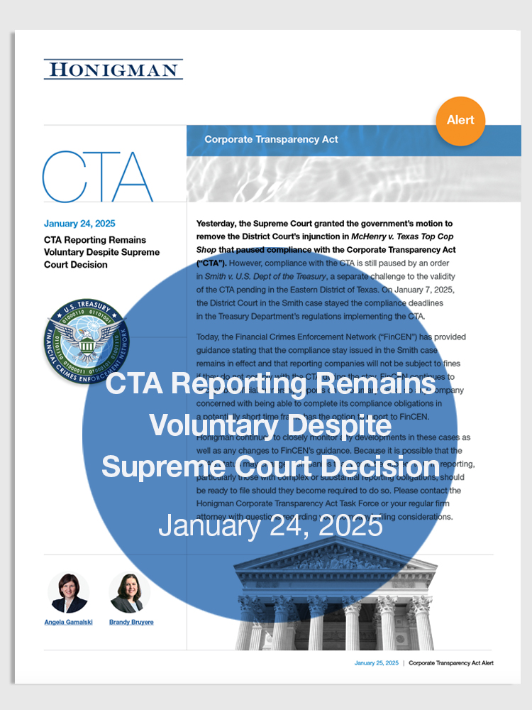 January 24, 2025 CTA Reporting Remains Voluntary Despite Supreme Court Decision